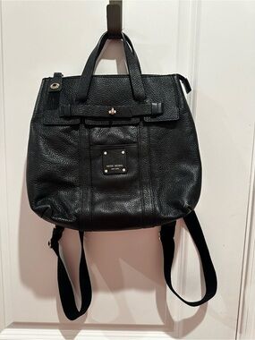 Henri Bendel Black Leather Backpack Tote (Missing Lock)